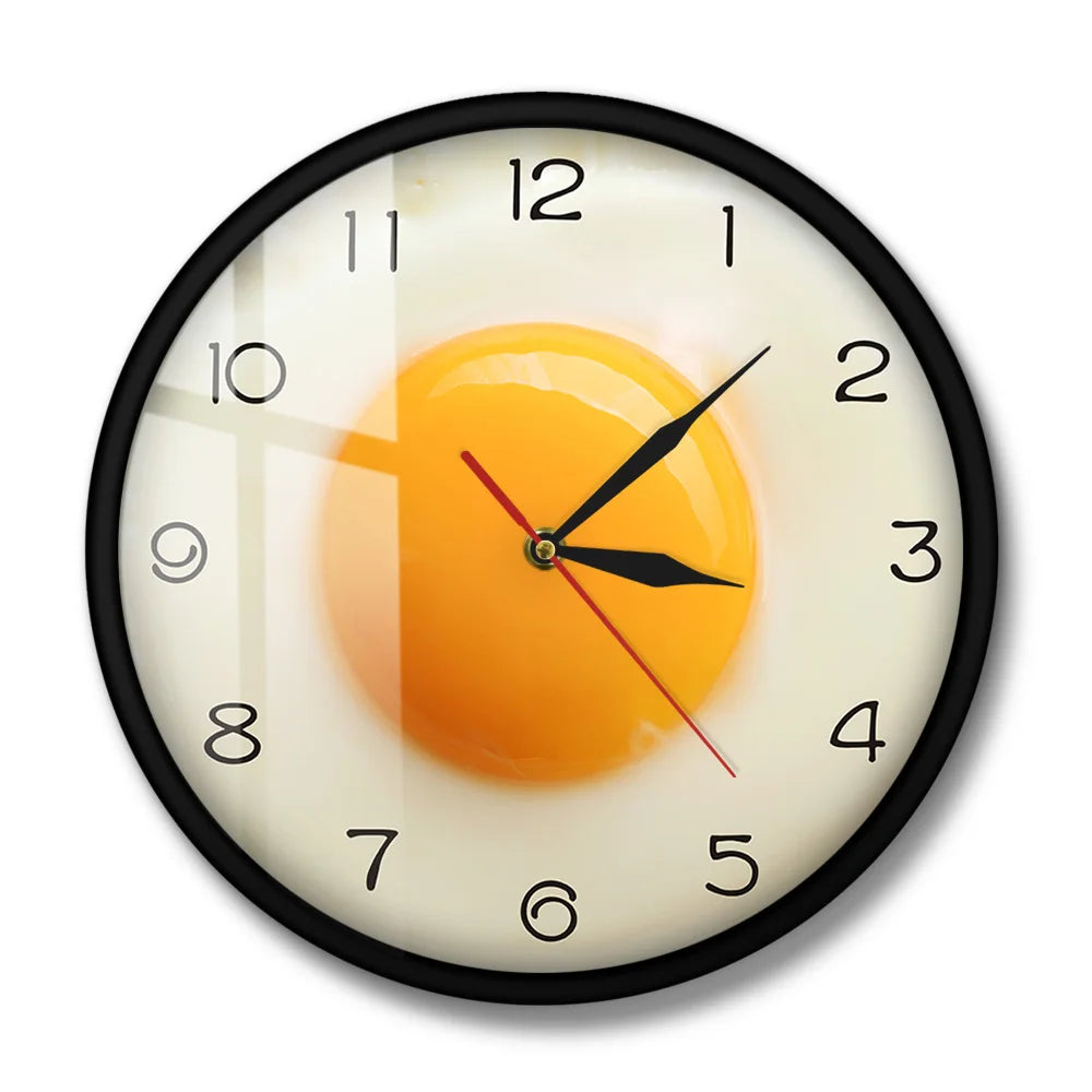 3D Sunny Side Up Fried Egg Wall Art Clock