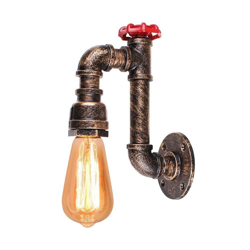 Iron Rust Water Pipe Vintage Wall Lamp