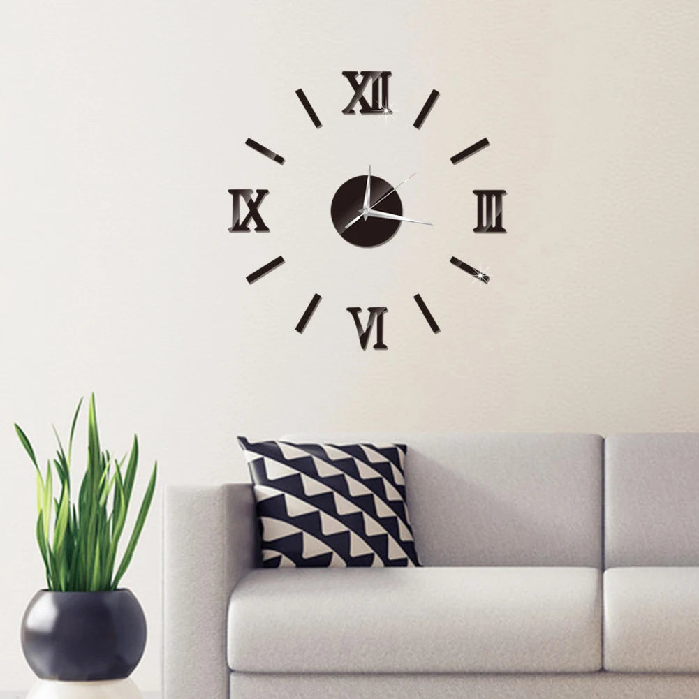 DIY Mirrow Roman Numbers Wall Clock