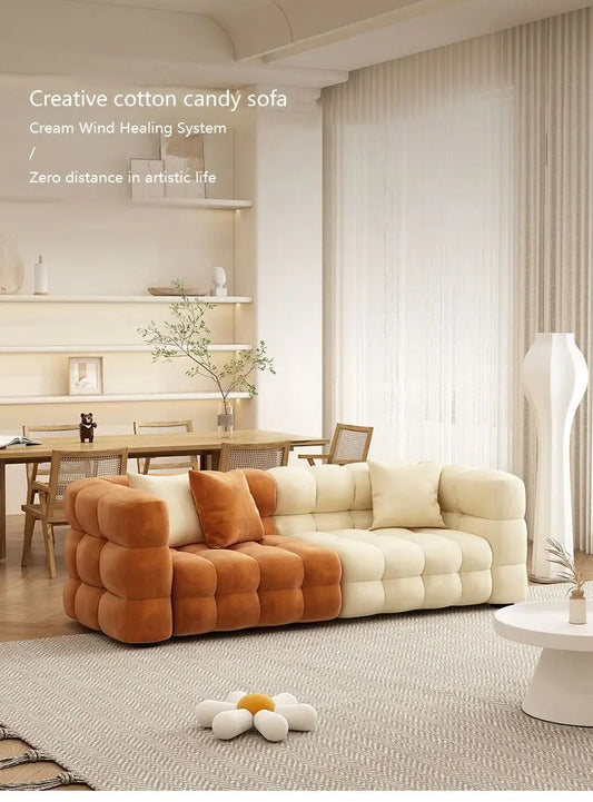 Nordic Cream Style Small Sectional Sofa for Living Room