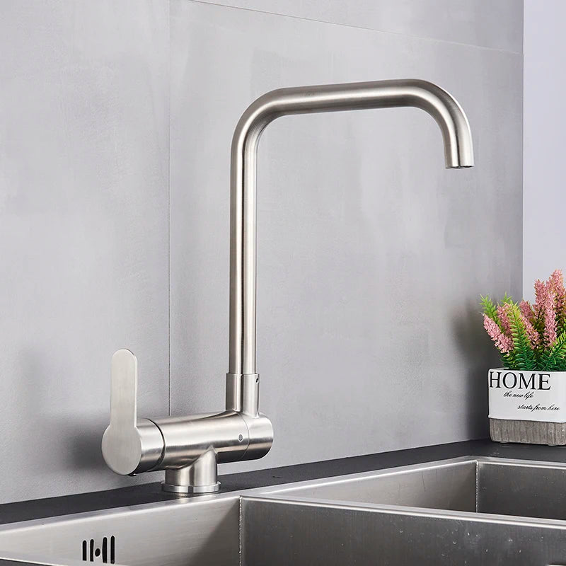 360° Rotation Folding Down Single Hole Sink Faucet