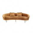 Modern Large Yellow Velvet Loveseat Sofa for Living Room