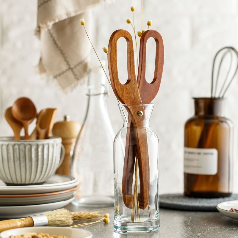 Bamboo Tongs And Scissors Kitchen Tools