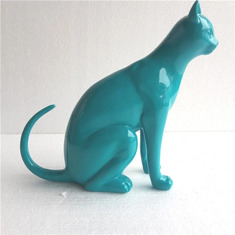 Modern Nordic Abstract Resin Cat Sculpture
