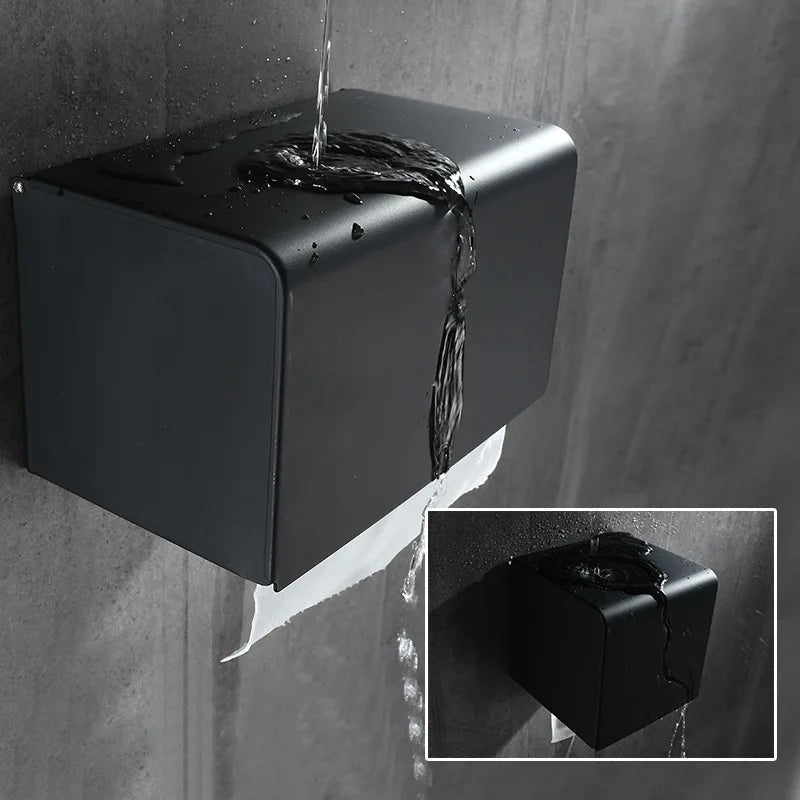Black Aluminum Toilet Paper Holder Roll Holder