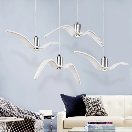 Nordic Seagull Led Birds Chandelier Ceiling Pendant Lamp