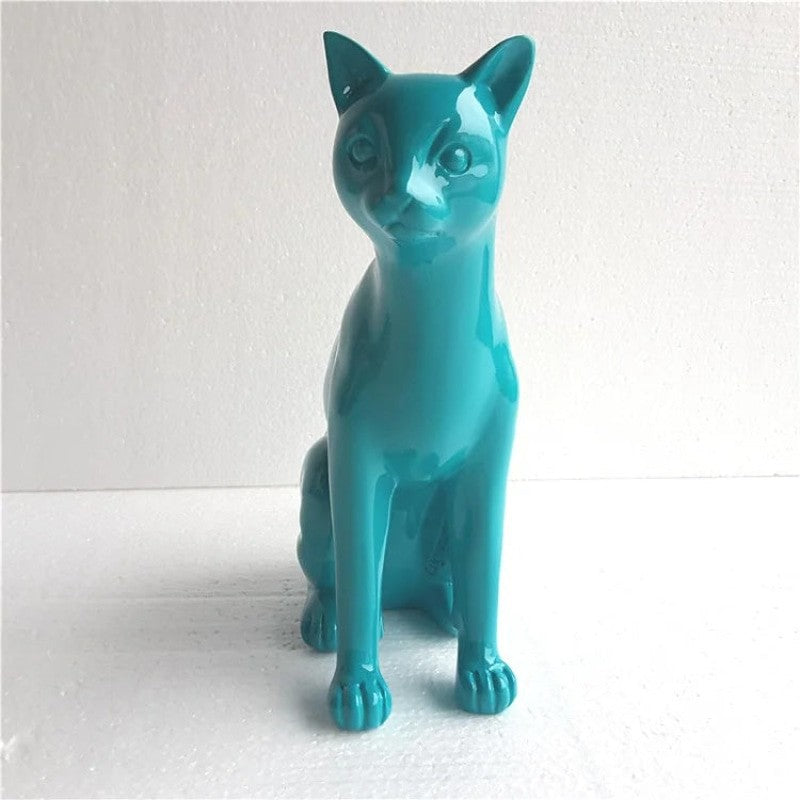 Modern Nordic Abstract Resin Cat Sculpture