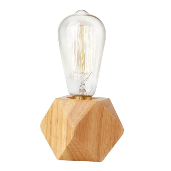 Vintage Wooden Edison Bulb Table Lamp