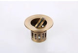 Antique Brass Pop-Up Sink Drain with Flip Top Stopper