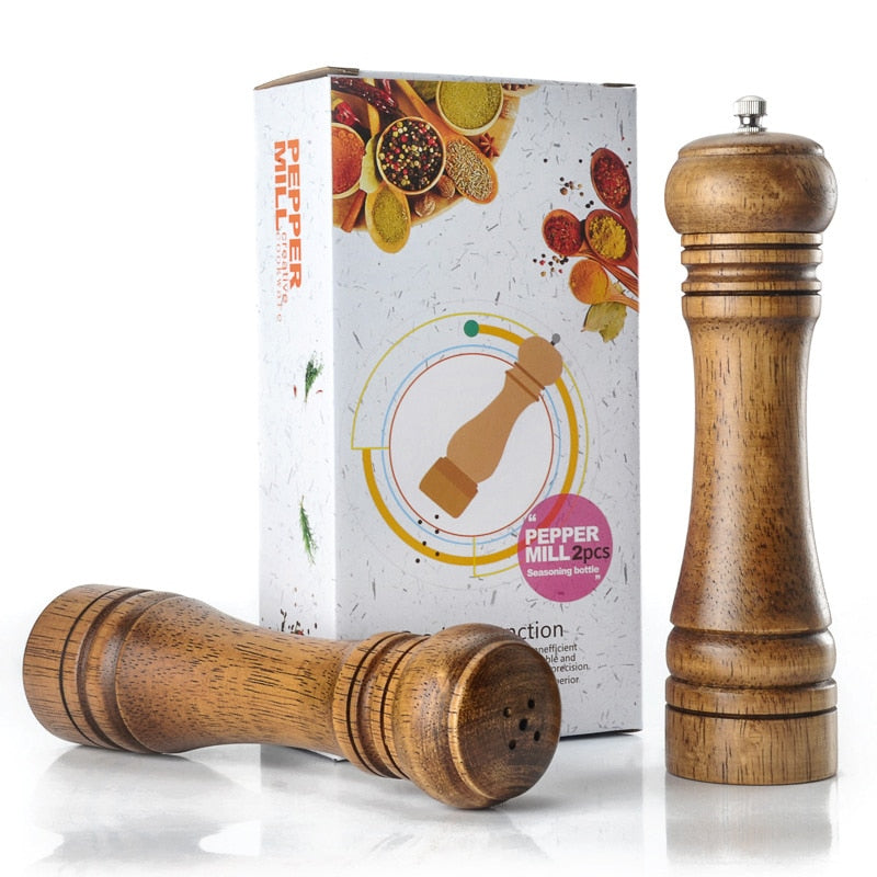 Wood Pepper and Salt Grinder Set