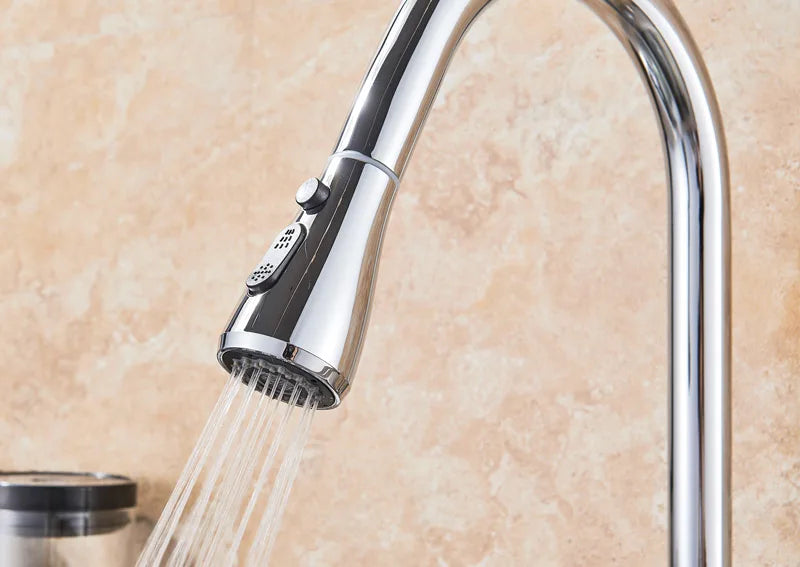 2 in 1 Spout Pull Out Single Handle Kitchen Sink Faucet