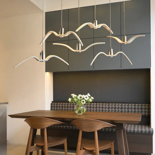 Nordic Seagull Led Birds Chandelier Ceiling Pendant Lamp