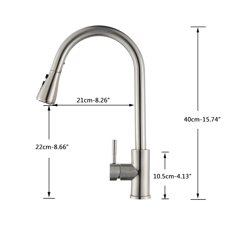 2 in 1 Spout Pull Out Single Handle Kitchen Sink Faucet