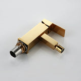 Square Style Polished Gold Single Bathroom Faucet