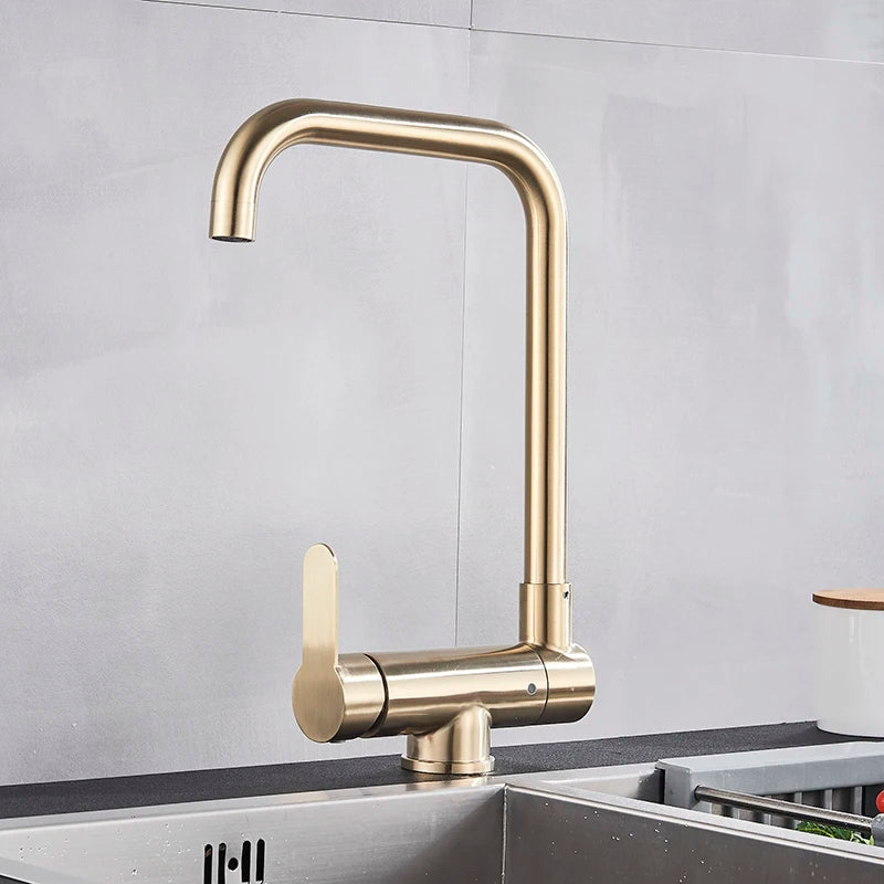 360° Rotation Folding Down Single Hole Sink Faucet