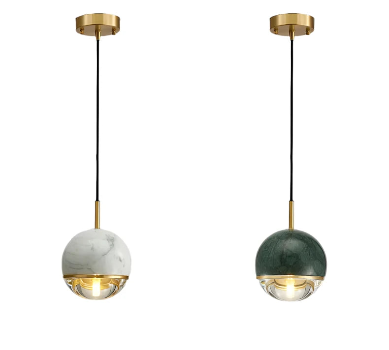 Nordic Chandelier  Modern Minimalist Marble Copper Lamp