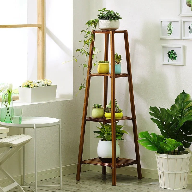 Bamboo Plant Stand Flower Pot Display Shelf