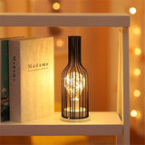 Hollow Out Wine Bottle Glass LED Lamp