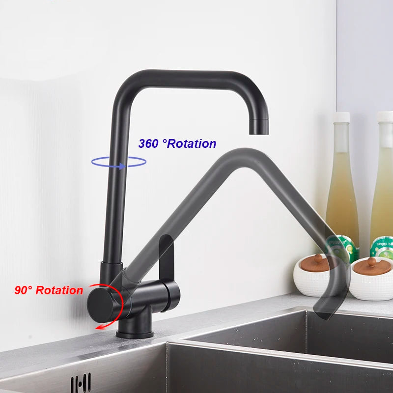 360° Rotation Folding Down Single Hole Sink Faucet