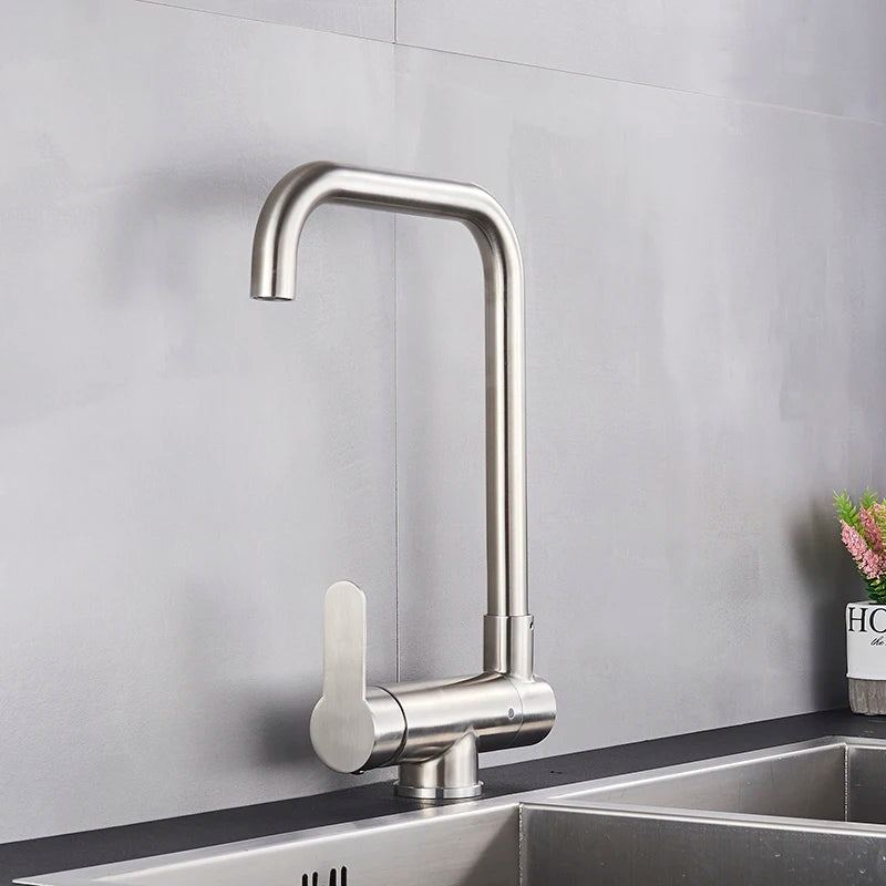 360° Rotation Folding Down Single Hole Sink Faucet