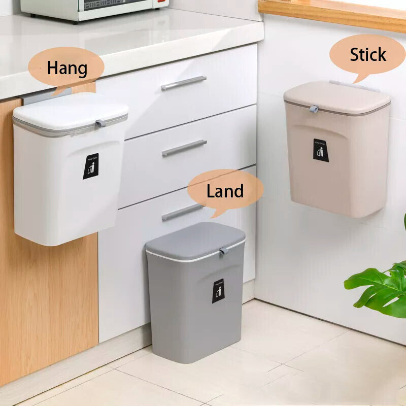 Large Capacity Hanging Trash Can with Lid