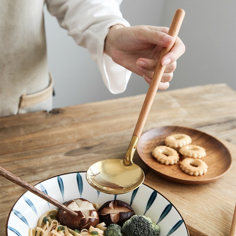 Wooden Handle Anti-hot Ladle