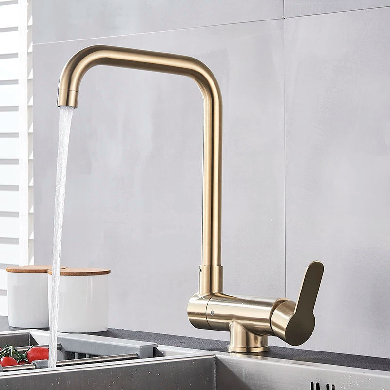360° Rotation Folding Down Single Hole Sink Faucet