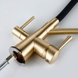 Pull Out Double Handle Single Hole Kitchen Faucet