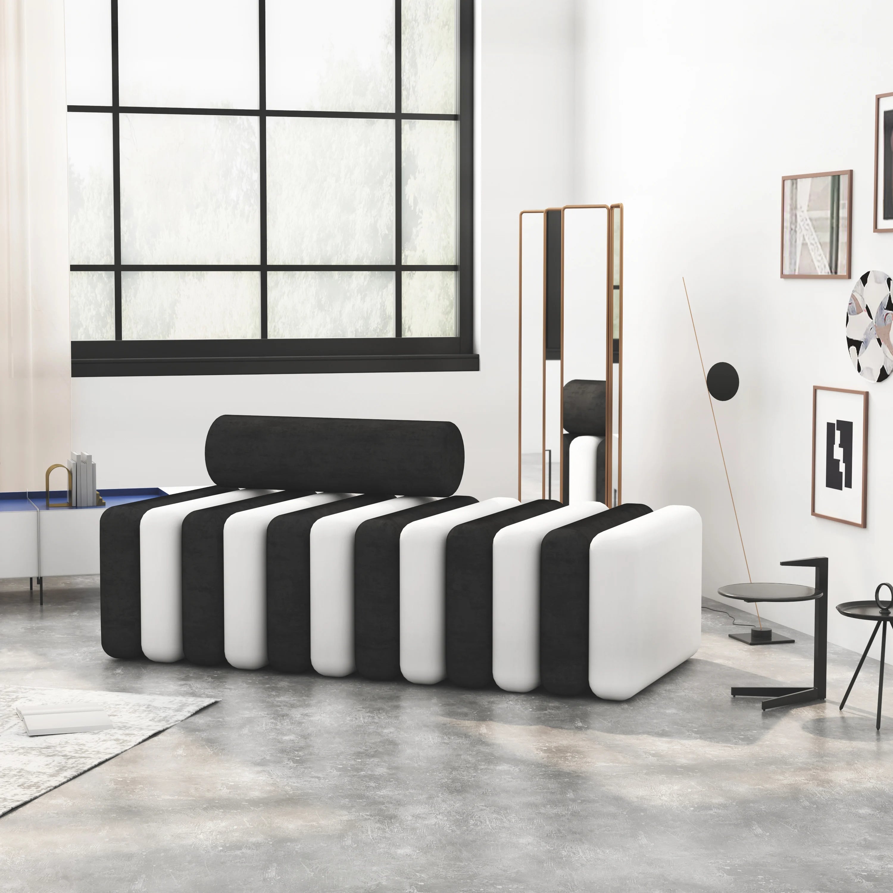 Nordic Stool Strip Cylindrical Sofa