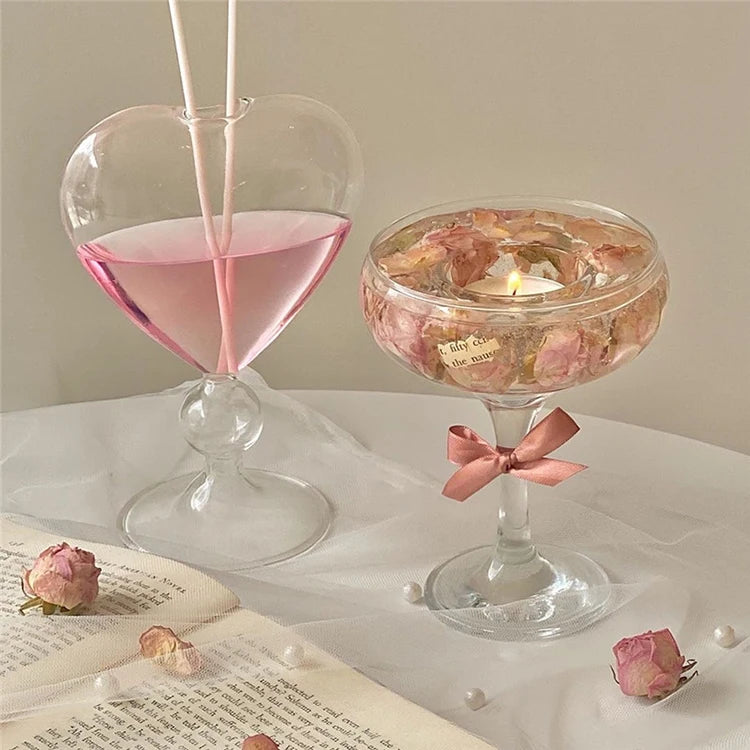 Heart-Shaped Glass Vase for Decoration