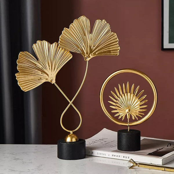 Nordic Gold Artisan Leaf Sculpture Decoration