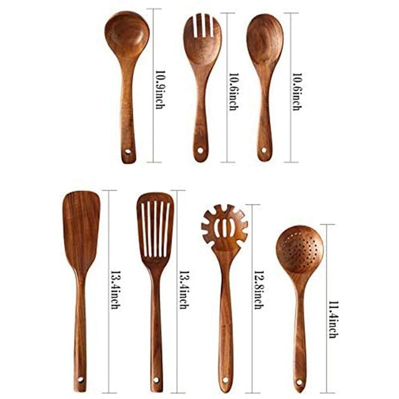 Wooden Utensils Spatulas and Different Styles of Spoons