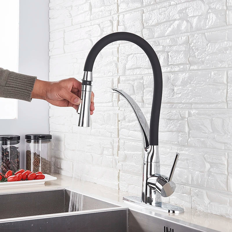 360 Degree Rotation Pull Down Sprayer Sink Faucet
