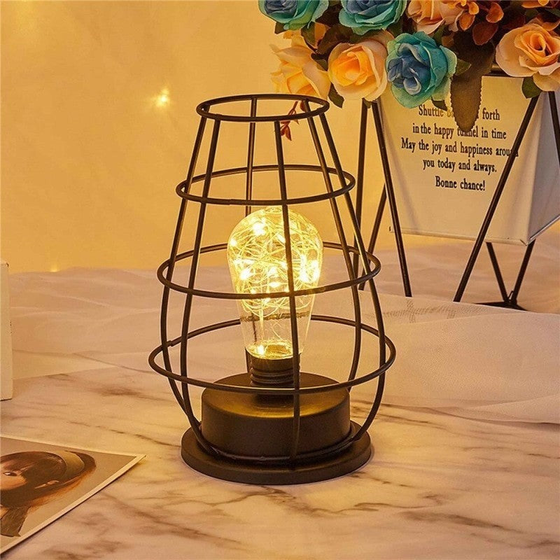 Creative Hollow Out Wine Bottle Led Lamp Drinking Glass Light Wrought Iron Night Light Lantern Red Wine Bottle Lamp Decor Light