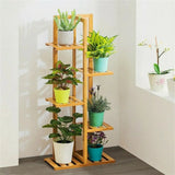 5 to 6 Tier Bamboo Shelf for Flower Pots