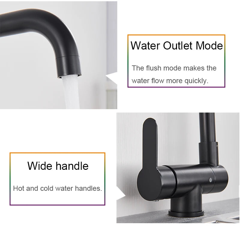360° Rotation Folding Down Single Hole Sink Faucet