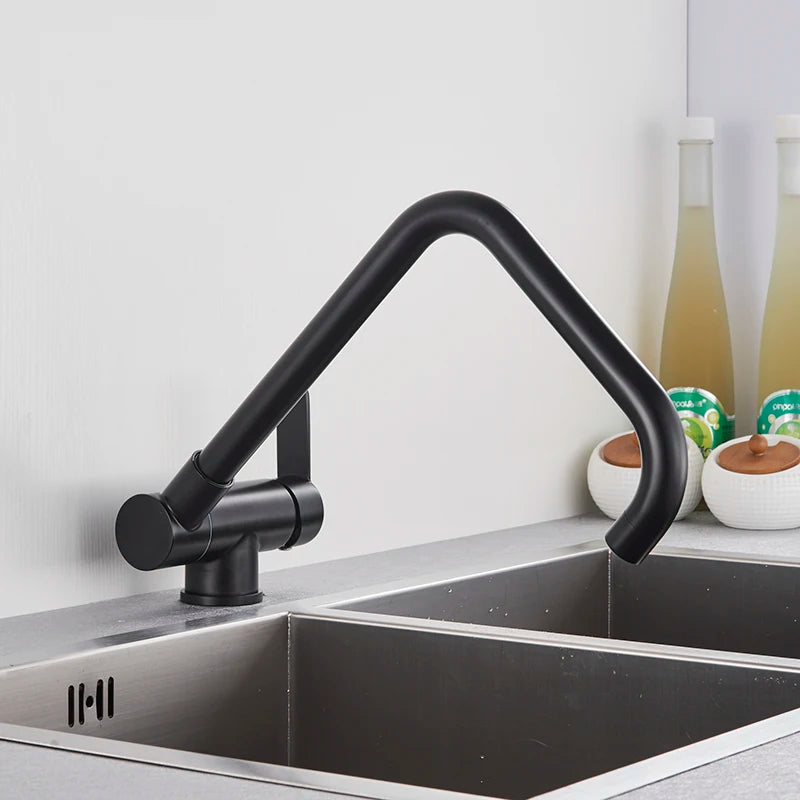 360° Rotation Folding Down Single Hole Sink Faucet
