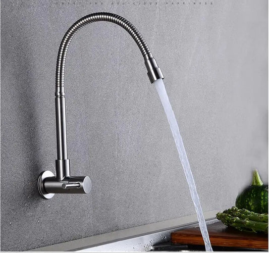 Wall Mounted Stream Sprayer Flexible Hose Kitchen Faucet