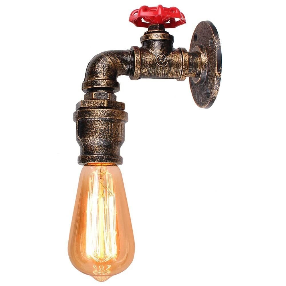 Iron Rust Water Pipe Vintage Wall Lamp