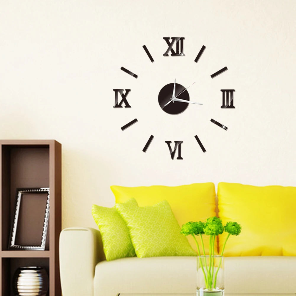 DIY Mirrow Roman Numbers Wall Clock