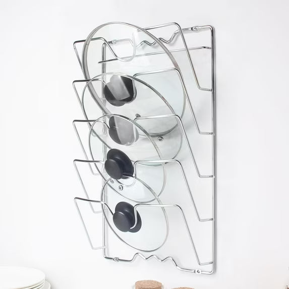 Metal Hanging Pot Lid Rack Kitchen Storage Organizer