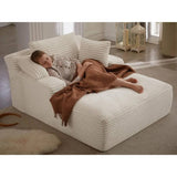 Oversized Corduroy Chaise Lounge Chair with Pillows