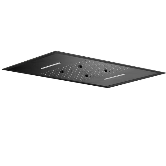 Rociador Rectangular 48X59 3 Vias Negro Mate Con Premarco