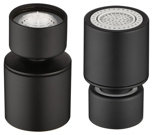 Aireador Rótula M22H De Cocina, Dos Funciones Acabado Negro Mate