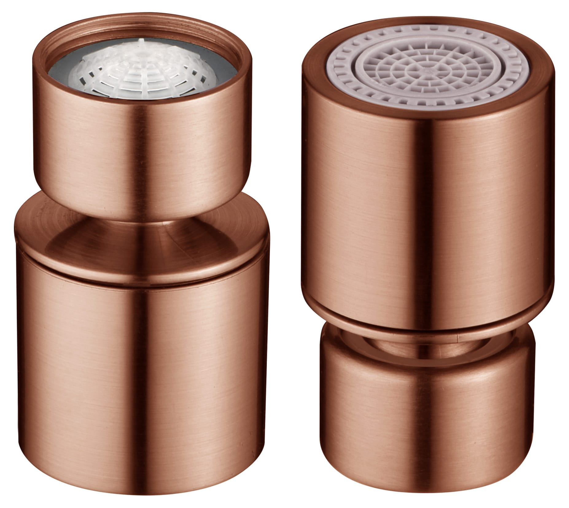 Aireador Rótula M22H De Cocina, Dos Funciones Acabado Oro Rosa Cepillado
