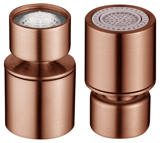 Aireador Rótula M22H De Cocina, Dos Funciones Acabado Oro Rosa Cepillado