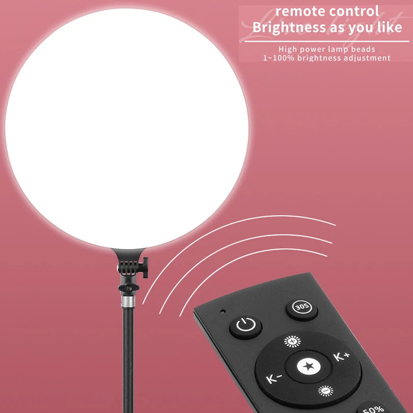 Round LED Video Panel Stand Studio Lamp Light