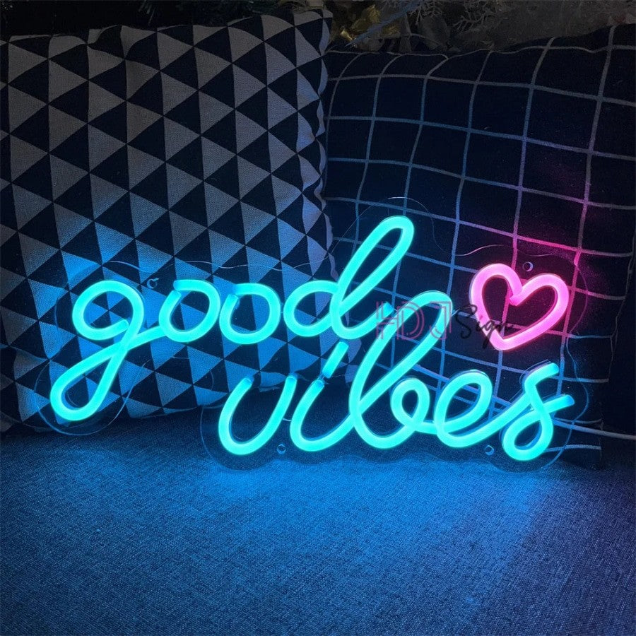 Good Vibes Multicolor Neon Sign