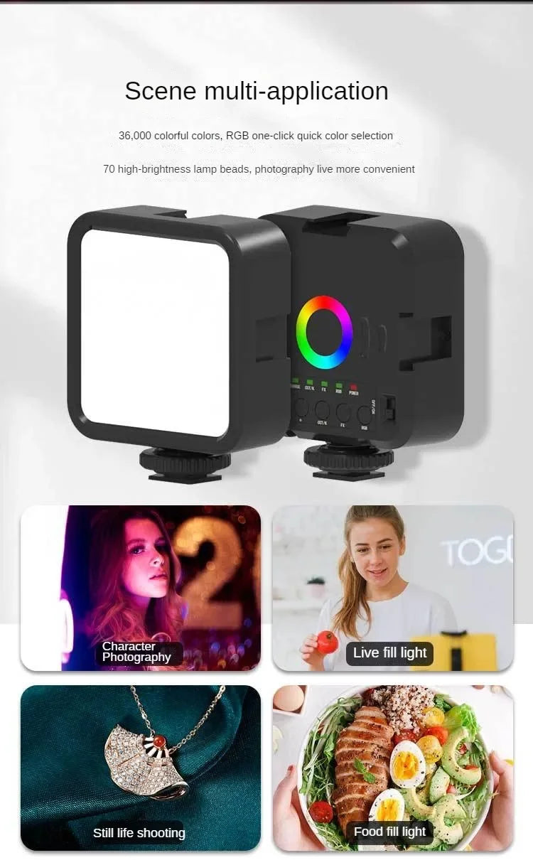 Portable Adjustable Mini Rgb Led Rechargeable Light