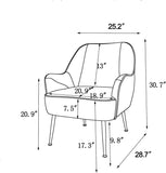 Accent Upholstered Armchair Tufted Metal Legs Chair